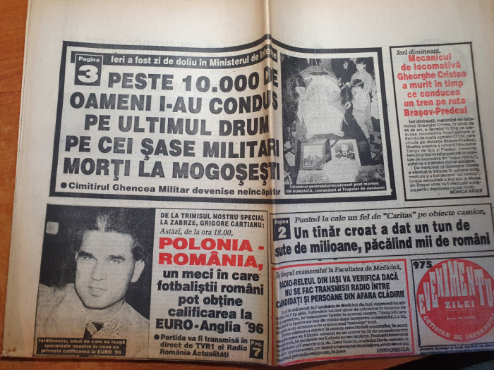 evenimentul zilei 9 septembrie 1995-meciul romania polonia, calificarea la euro