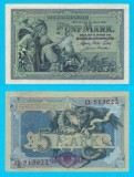 Germania (p#8) 5 Mark 1904 aUNC &#039;Reichskassenschein&#039; serie: Q.513622