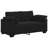 Cumpara ieftin Canapea loveseat neagra 120 cm catifea