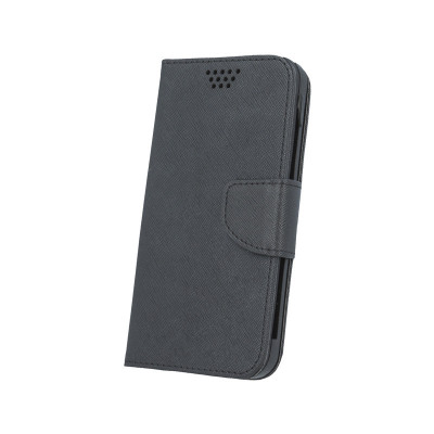 Husa piele Fancy Silicon pentru telefon 4.5 inci, dimensiuni interioare 130 x 70 mm, neagra foto