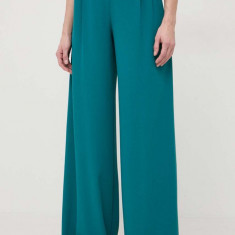 MAX&Co. pantaloni femei, culoarea verde, drept, high waist 2416130000000