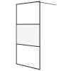 Perete cabina dus walk-in negru 100x195 cm sticla ESG semi-mata