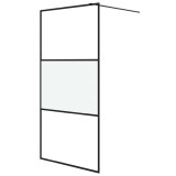 Cumpara ieftin Perete cabina dus walk-in negru 100x195 cm sticla ESG semi-mata