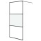 Perete cabina dus walk-in negru 100x195 cm sticla ESG semi-mata