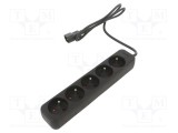Prelungitor LANBERG 1m 5 prize 10A negru gumă