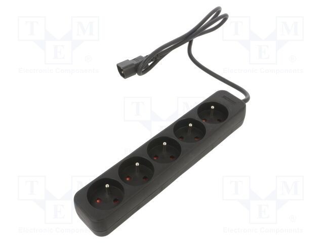 Prelungitor LANBERG 1m 5 prize 10A negru gumă