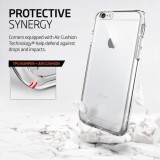Husa Silicon Transparenta Apple iPhone 6, Protectie Soc, Praf, Zgarieturi, Flexibila, Decupaje Porturi