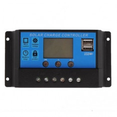 REGULATOR, CONTROLER SOLAR PWM 10A 12V/24V CU DOUA USB SI LCD foto