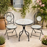 Set mobilier de gradina Louloudia, 3 piese, masa si 2 scaune pliabile