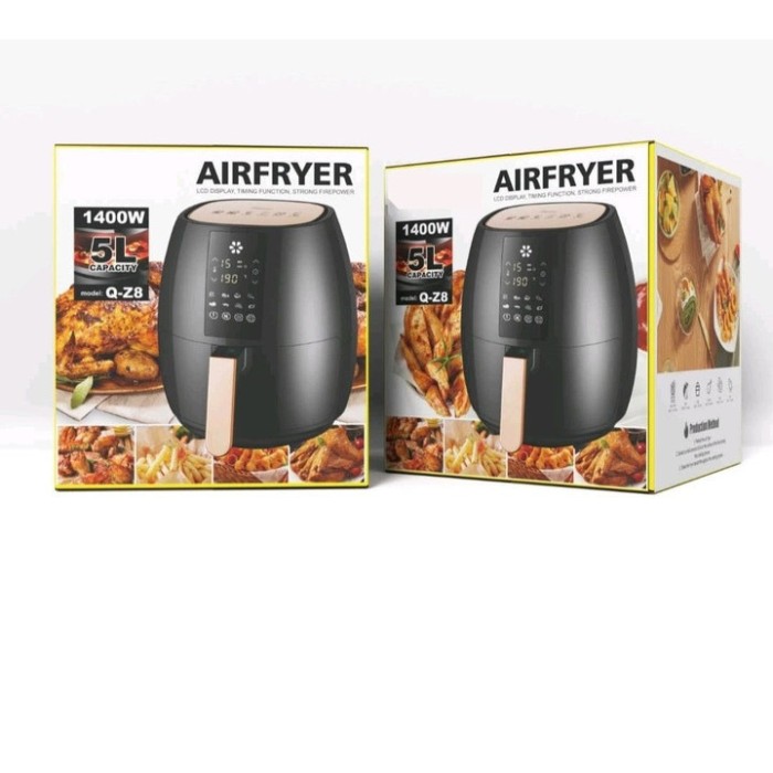Friteuza cu Aer Cald, 5L,1400 W, Afisaj LCD, Control Tactil