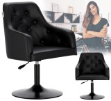 Scaun de coafat hidraulic rotativ pentru salonul de coafură Suport cromat scaun de coafor
