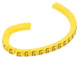 Marker marcaj cabluri PARTEX PVC galben, diametru 1,3-3mm, UL94-V0