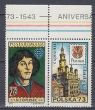 ROMANIA 1973 LP 819 a ANIVERSARI N. COPERNIC SERIE CU VINIETA MNH