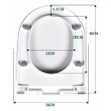 Capac WC Soft Close, U Shape, 36x46 cm, Universal, Alb