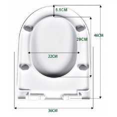 Capac WC, Soft Close, Forma U, Dimensiuni 36x46 cm, Alb