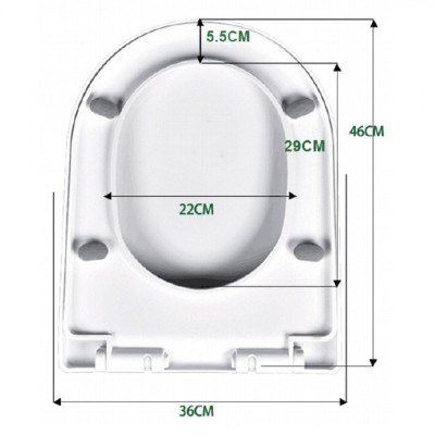 Capac WC, Soft Close, Forma U, Dimensiuni 36x46 cm, Alb foto