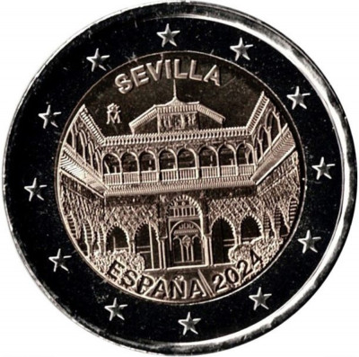 moneda 2 euro comemorativa SPANIA 2024: Catedrala Alcazar, UNC foto