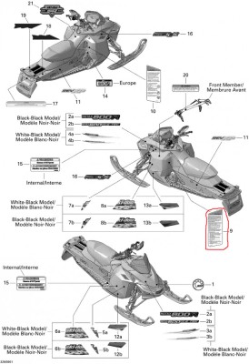 Abtibild avertizare/securitate Ski Doo nr.9 Cod Produs: MX_NEW 516003788SK foto