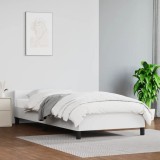 VidaXL Cadru de pat cu tăblie fără saltea, alb, 90x200 cm