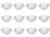 Set boluri, 12 piese, 120 ml, Portelan, Alb fildes