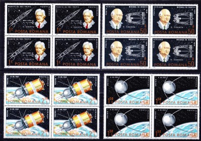 TSV$ - 1983 LP 1071 25 ANI DE COSMONAUTICA BLOC X 4 MNH/** LUX foto