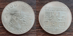 (A140) MONEDA DIN ARGINT AUSTRIA - 100 SCHILLING 1978, 1100 JAHRE VILLACH foto