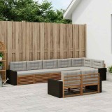 vidaXL Set de canapele de exterior 8 pcs Natural și gri deschis 3383514
