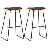 Cumpara ieftin Scaune de bar, 2 buc., negru, piele ecologica