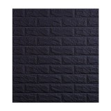 Tapet 3D Black design perete modern din caramida in relief, Autoadeziv , 77x70 cm