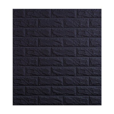 Tapet 3D Black design perete modern din caramida in relief, Autoadeziv , 77x70 cm foto
