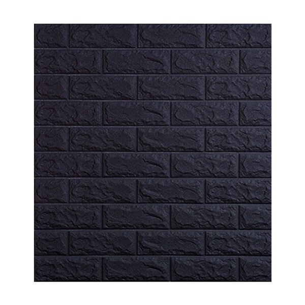 Tapet 3D Black design perete modern din caramida in relief, Autoadeziv , 77x70 cm
