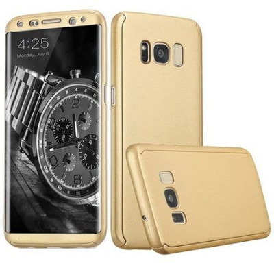 Husa Full Cover 360&amp;deg; (fata + spate) pentru Samsung Galaxy S8 Plus, auriu foto