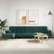 vidaXL Canapea extensibilă &icirc;n formă de L verde 271x140x70 cm catifea 3157223