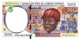 Statele Africii Centrale 5 000 Franci (P) Chad 2 000 P-604P UNC