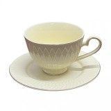 Set Ceasca si Farfurie Portelan, CLARA, 200 ml