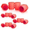 Set 16 capace pentru supapa cauciucuri, fosforescente, universale, ABS, rosu