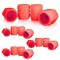 Set 16 capace pentru supapa cauciucuri, fosforescente, universale, ABS, rosu