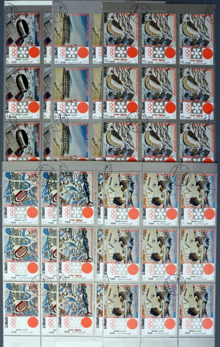 YEMEN A.R.-SAPORRO ORAS OLIMPIC--9 Serii a 7 v.-Obliterata.-WS 173A