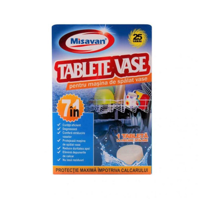 Set 25 Tablete de Detergent pentru Masina de Spalat Vase Misavan 7 in 1, Detergent Tip Tableta, Set de Tablete pentru Masina de Spalat, Tablete Masina foto