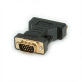 Adaptor VGA la DVI-I Dual Link 24+5pini la VGA T-M, Roline 12.03.3110