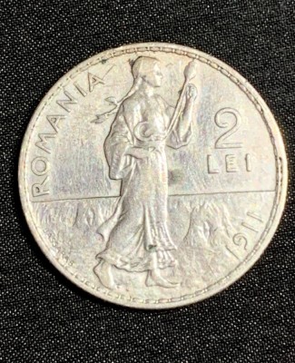 Moneda 2 lei 1911 argint foto
