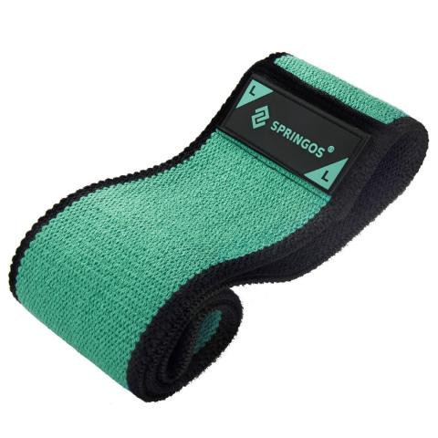 Banda elastica fitness pentru tonifiere din cauciuc, Marimea L, 86 cm, verde