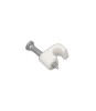 Cleme clips fixare cablu rotund plastic cu cui 4mm alb 100buc Well