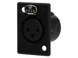 Soclu XLR Mamă 3 Pin cu Buton Negru 16A