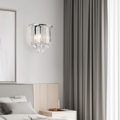 Lampa perete Alnwick 24x22x15cm 1xE14 40W metal plastic culoarea cromului [lux.pro] *84233196* HausGarden Leisure