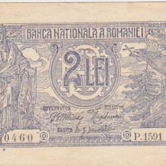 ROMANIA 2 LEI 1915 VF+