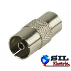 Conector metalic coaxial tata - coaxial mama Valueline foto