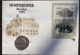 GERMANIA DEMOCRATA- DDR - FDC SI MONEDA ARGINT 10 MARK 1985, SEMPEROPER DRESDEN