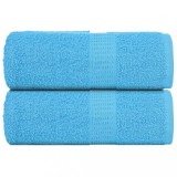 vidaXL Prosoape Săpun Turcoaz, 2 buc, 30x30 cm, 100% Bumbac, 360 g/m&sup2;, Prosoape M&acirc;nă, Față, Bucătărie, Lavabile