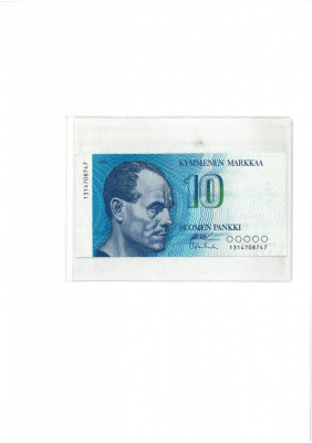 Bancnota Finlanda 10 Markkaa 1986 - UNC foto